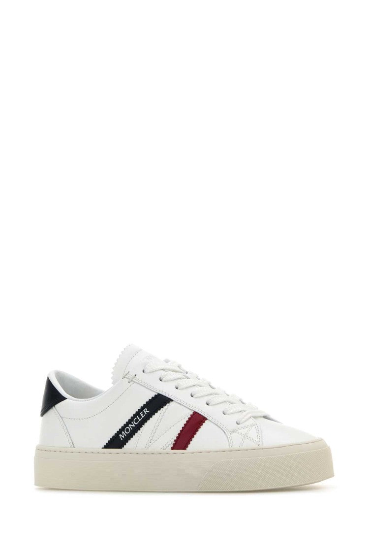 Moncler White Leather Monaco 2 Sneakers