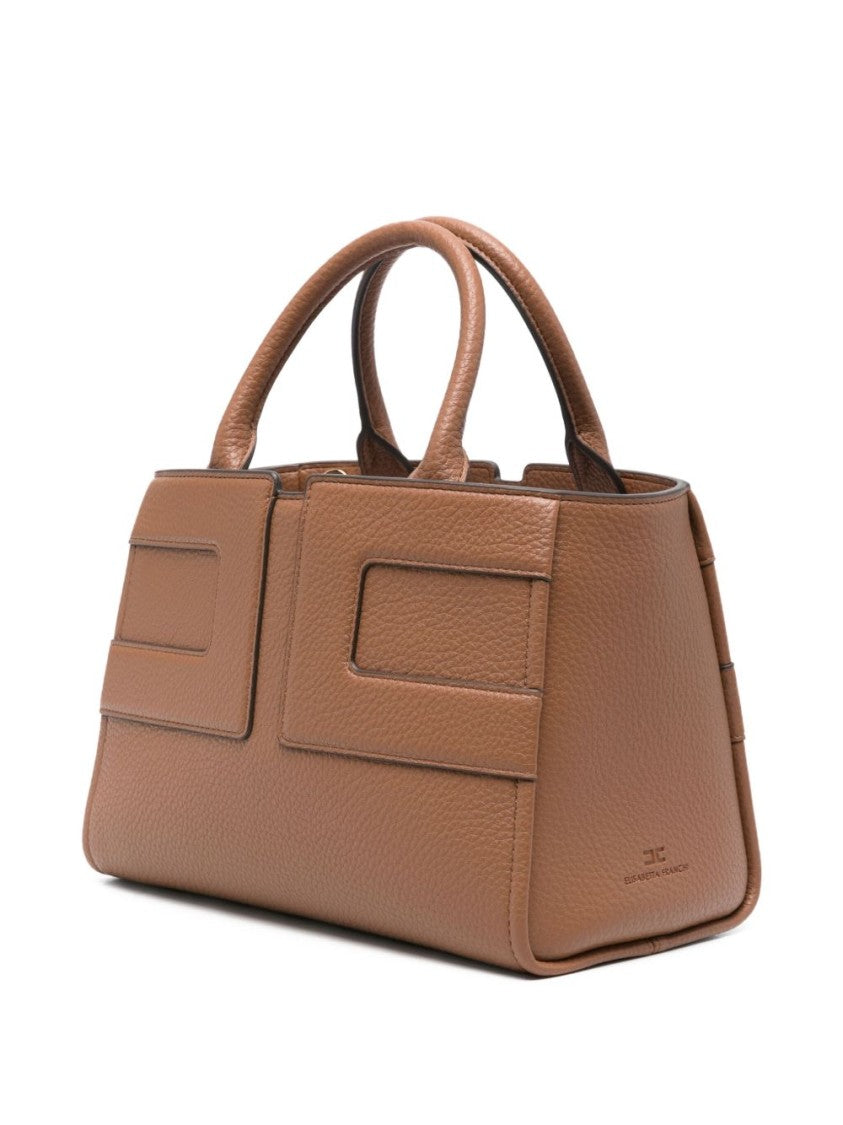 Elisabetta Franchi Rectangular Textured Handbag With Detachable Strap