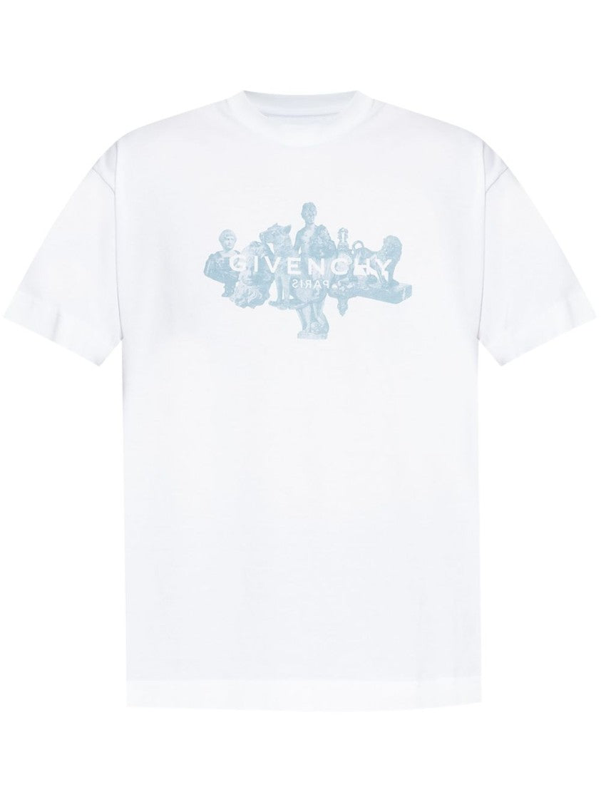 Givenchy White Lightweight Reverse Logo Jersey T-Shirt