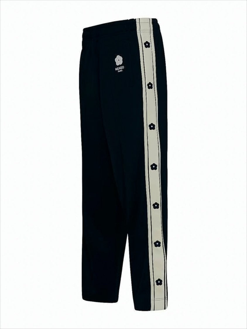 Kenzo Relaxed Fit Jogger Pants With Floral Side Stripes