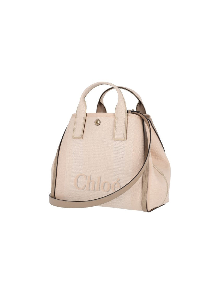 Chloé Structured Tote Bag With Rafia Effect