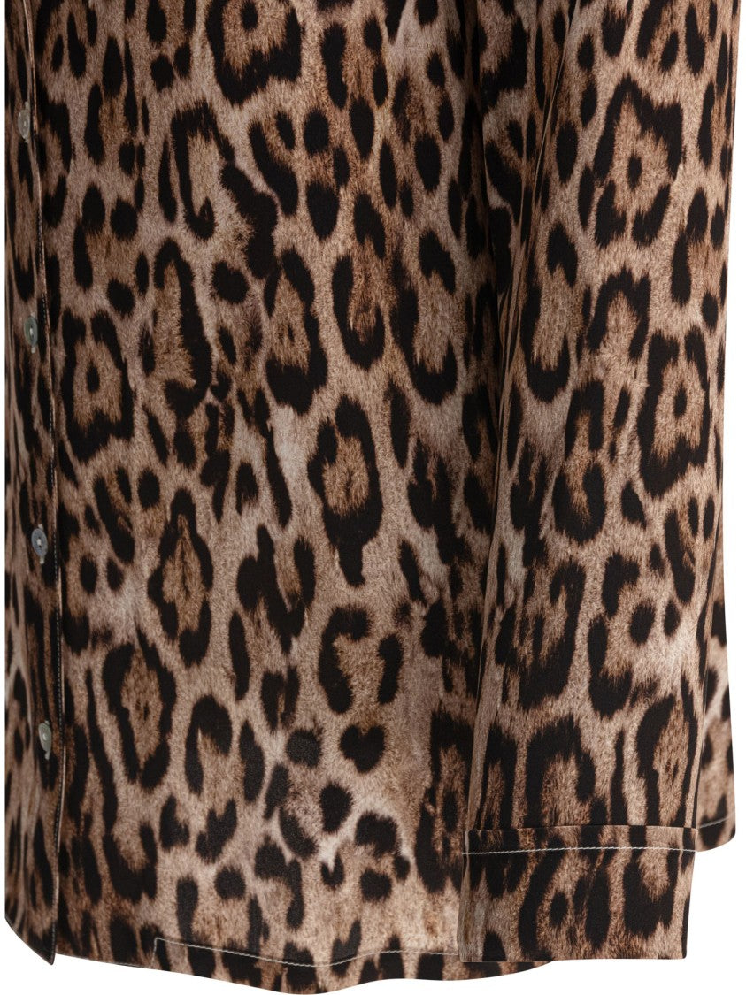 Sleep No More Leopard Print Silk Shirt