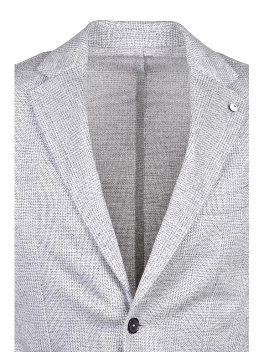 L.B.M. 1911 Rounded Blazer In Breathable Linen-Cotton Blend