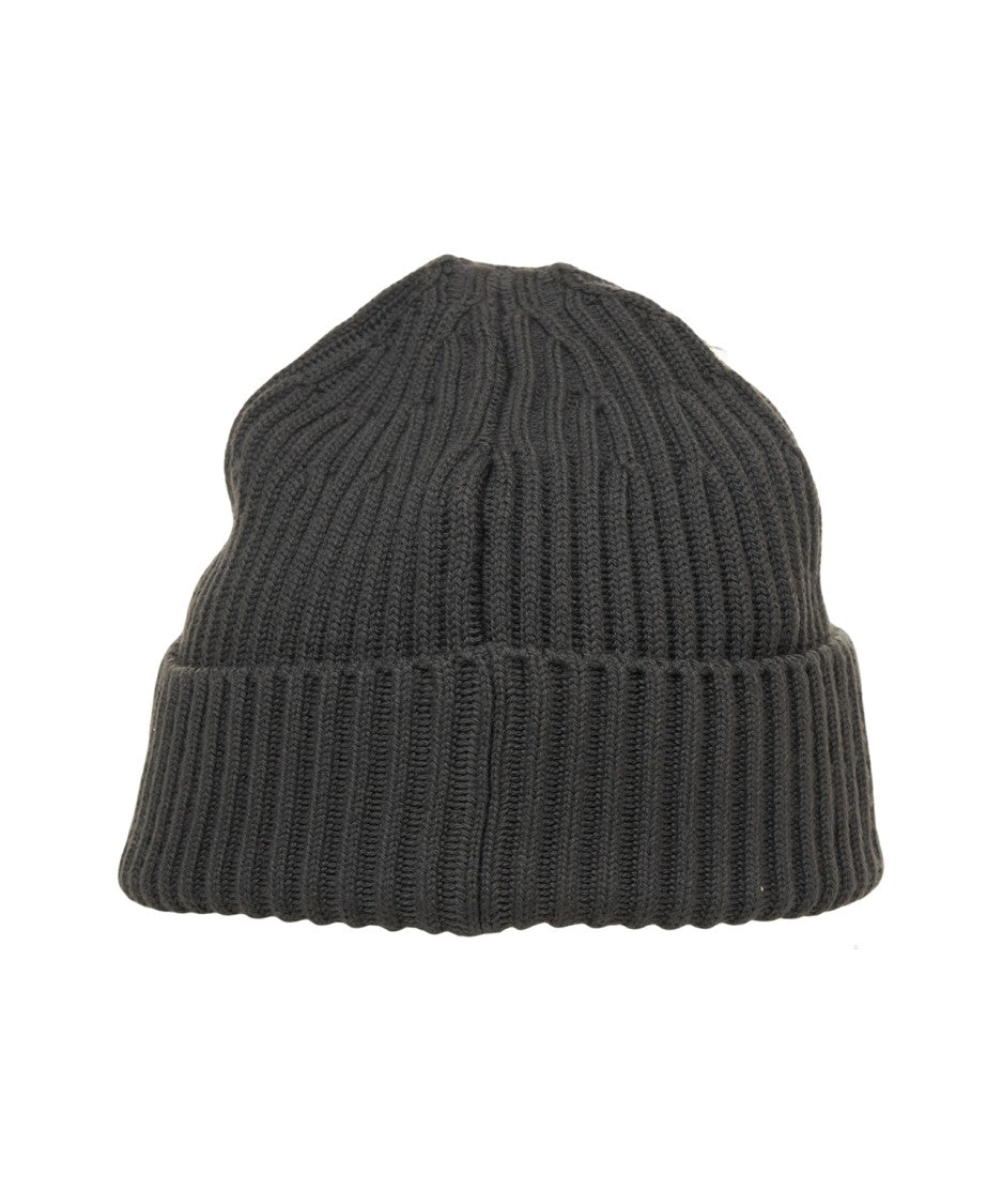 Stone Island Knitted Beanie With Ribbed Texture