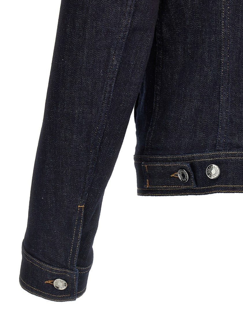 Dolce & Gabbana Logo Denim Jacket With Heraldic Patch