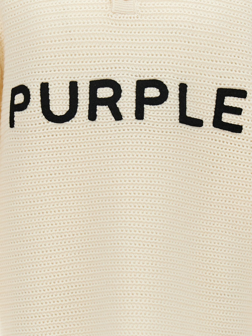 Purple Logo Embroidery Sweater