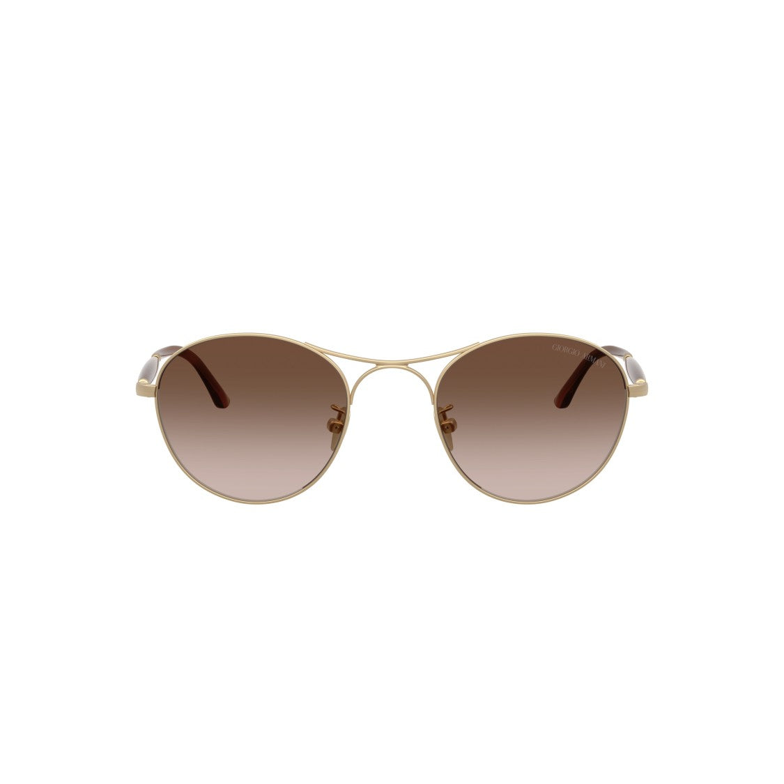 Giorgio Armani 0Ar6177 Round Gradient Brown Sunglasses With Gold-Tone Steel Frame