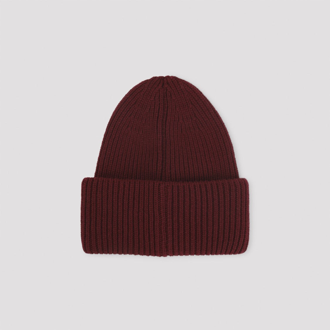 Moncler Ribbed Burgundy Virgin Wool Hat