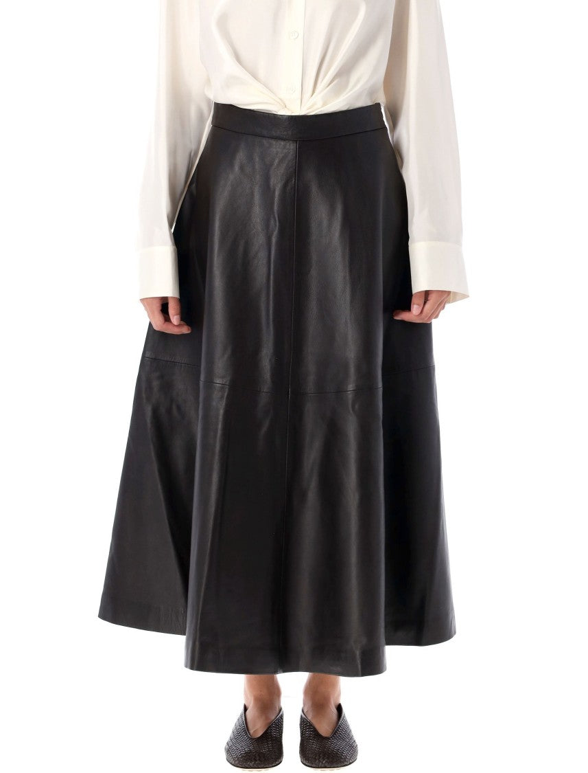 Róhe Midi Leather Skirt