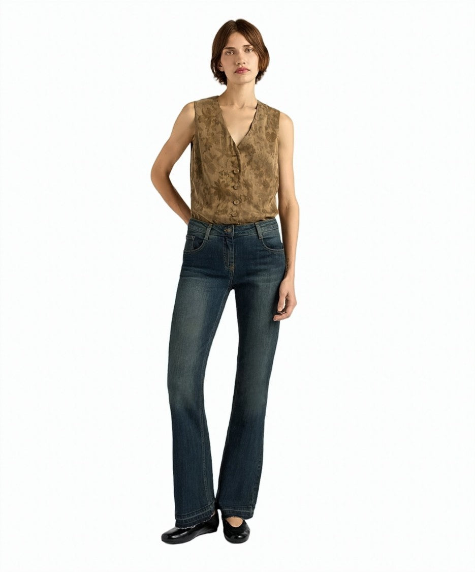 Momonì Camden Stonewashed Low-Waist Denim Bootcut Jeans