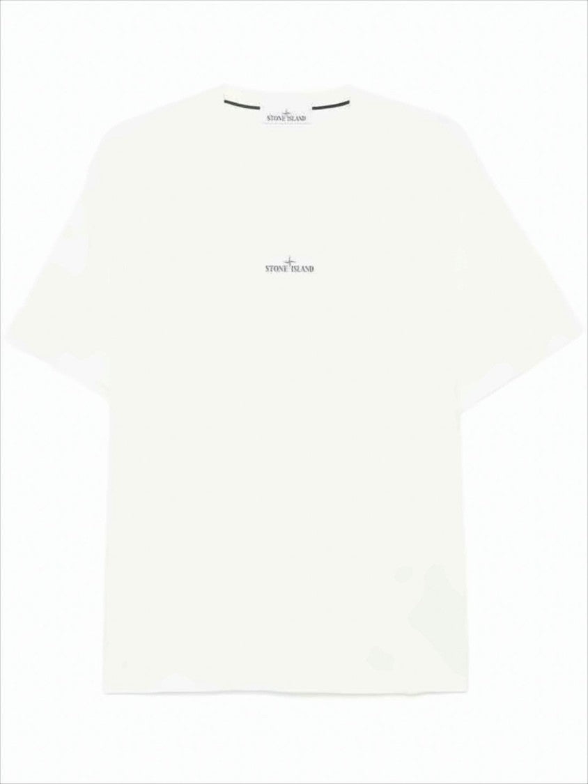 Stone Island Short-Sleeve T-Shirt With Minimalist Design And Logo Graphics