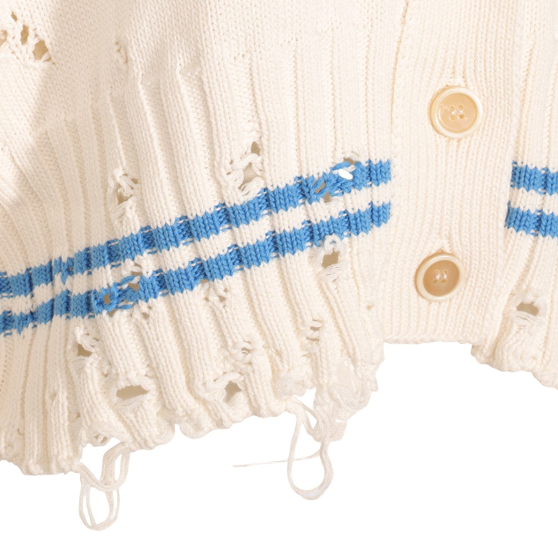 Marni Relaxed Fit Distressed Sweater With V-Neckline