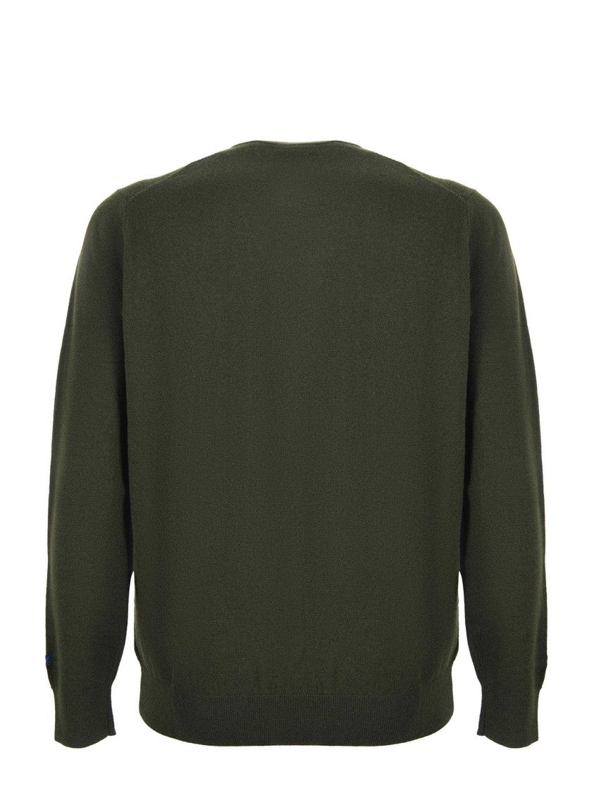 Mc2 Saint Barth Lightweight Green Sweatshirt With Embroidered Detailing