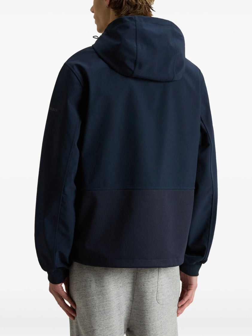 Woolrich Blue Soft Shell Full Zip Hoodie