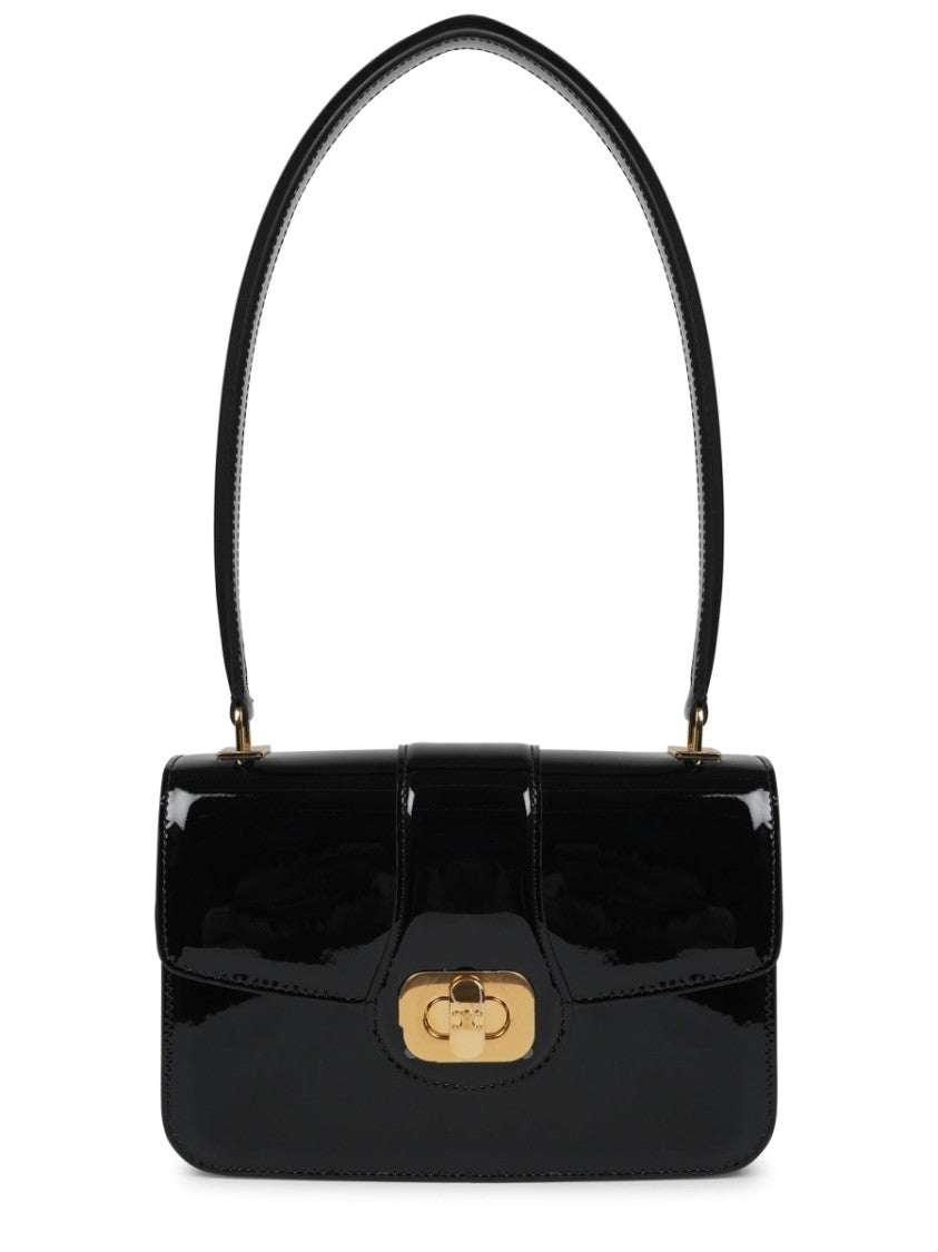 Celine Rectangular Patent Calf Leather Shoulder Bag