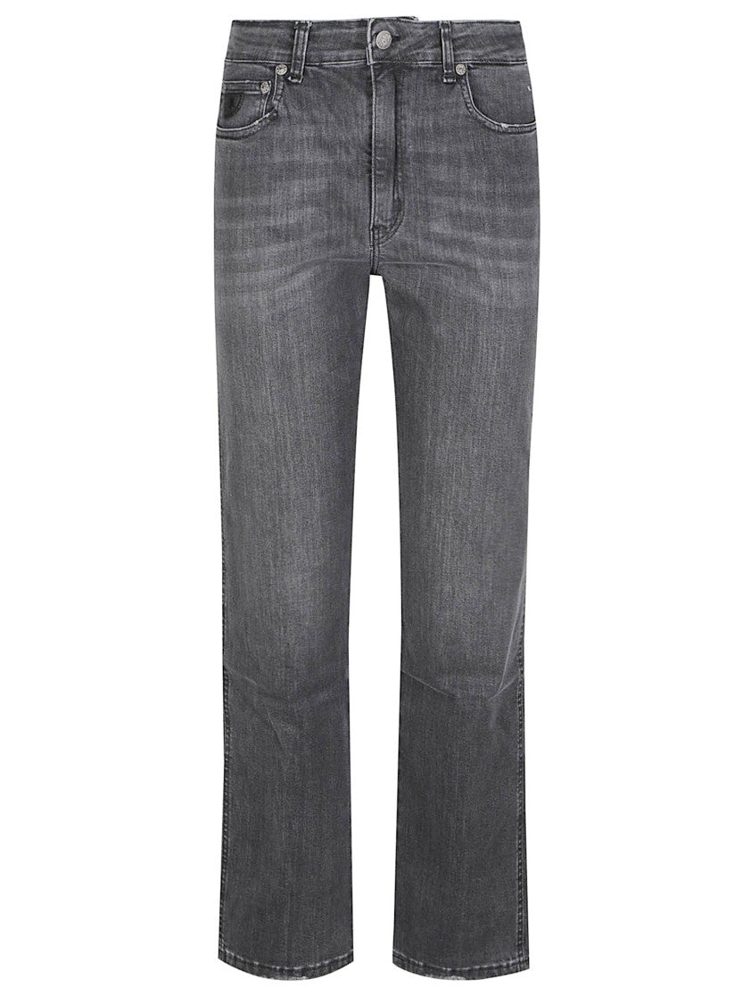 Lois Jeans Grey Malena F Straight-Leg Faded Cotton Jeans