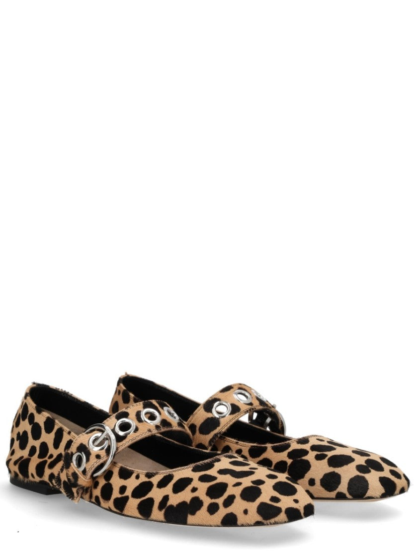 Aeydē Neutrals Uma Mary-Jane Calf Hair Flats