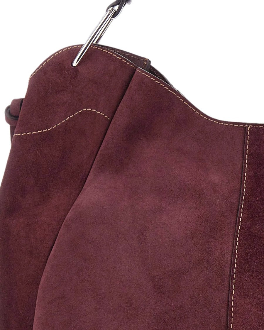Gianni Chiarini Amarone Era Suede Contrast Stitch Shoulder Bag