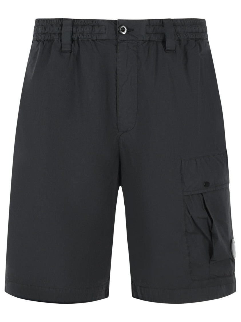 C.P. Company Black Cotton And Nylon Shorts