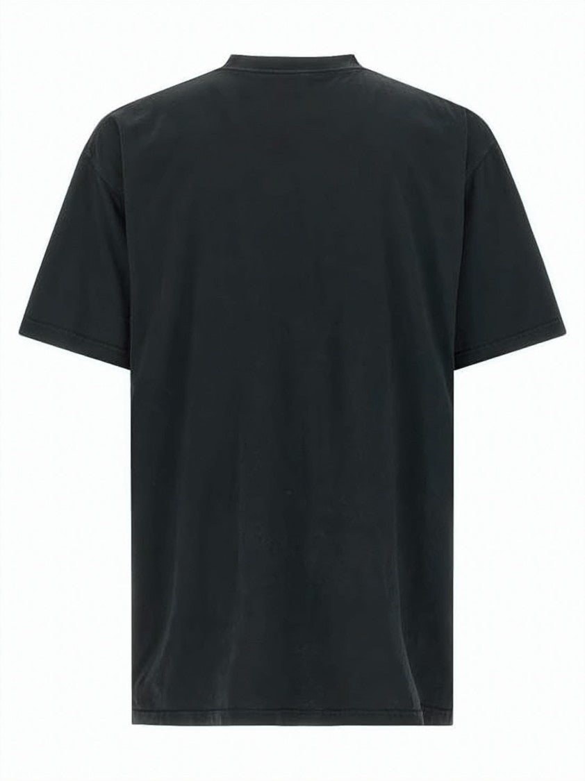 Balenciaga Black Graphic Logo Relaxed Cotton T-Shirt