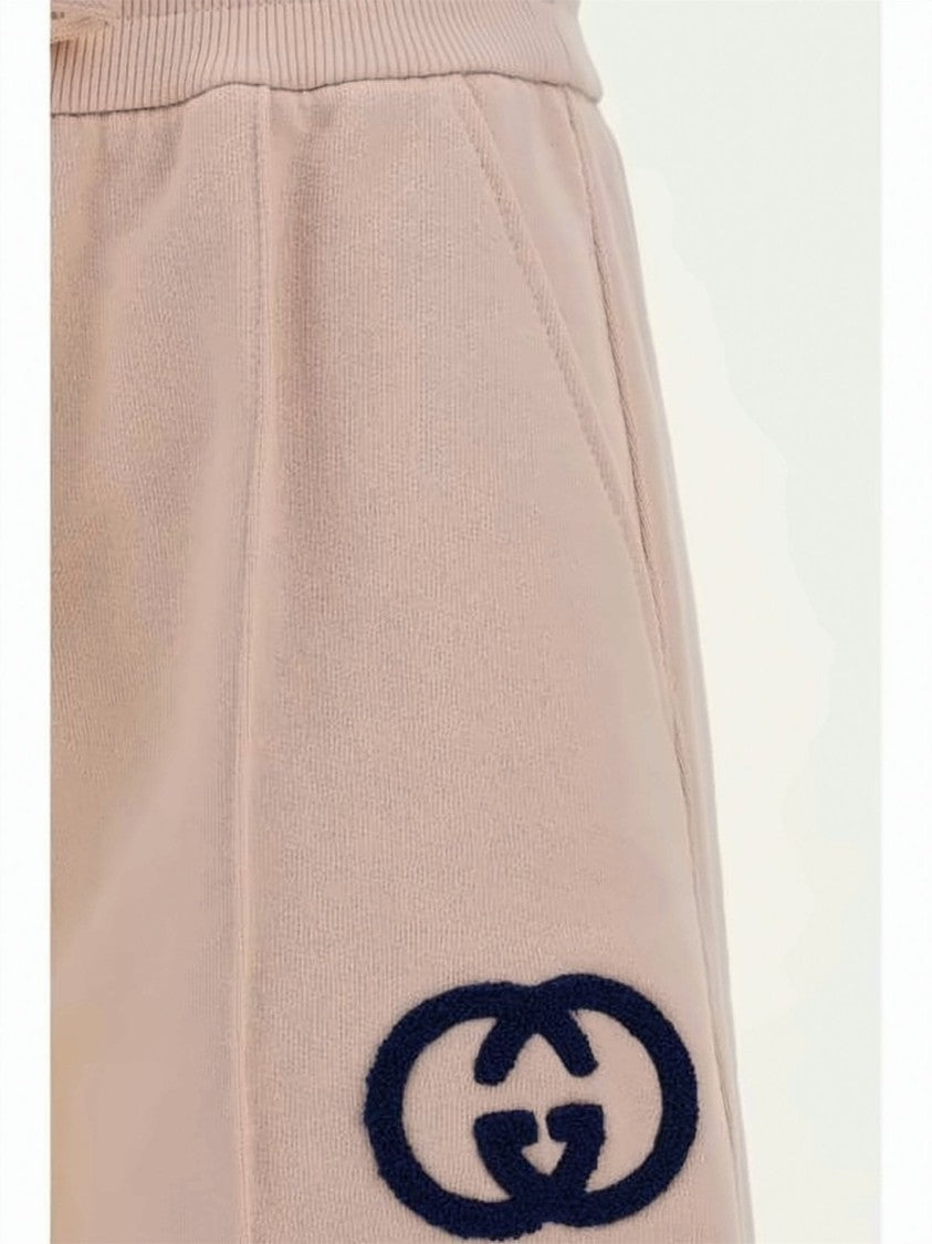 Gucci Wide-Leg Jogger Pants With Drawstring Waistband And Embroidered Logo