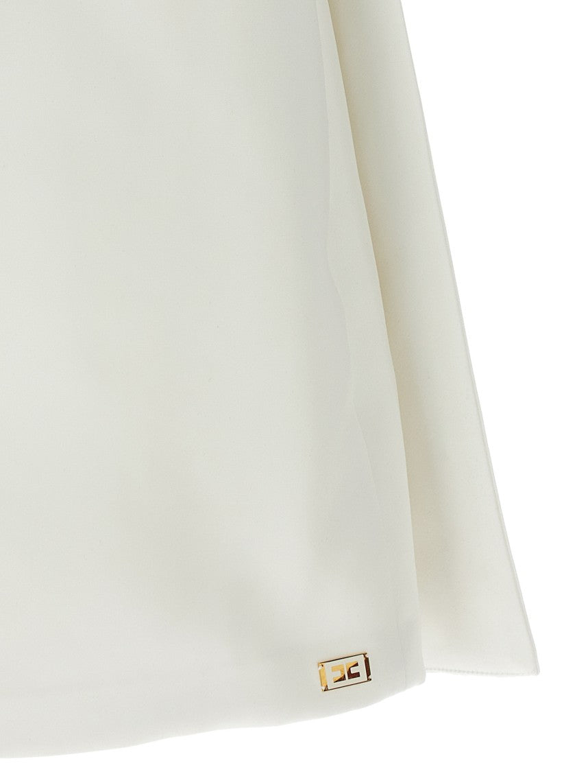 Elisabetta Franchi Duchesse Mini Dress With Innovative Back Cape Design