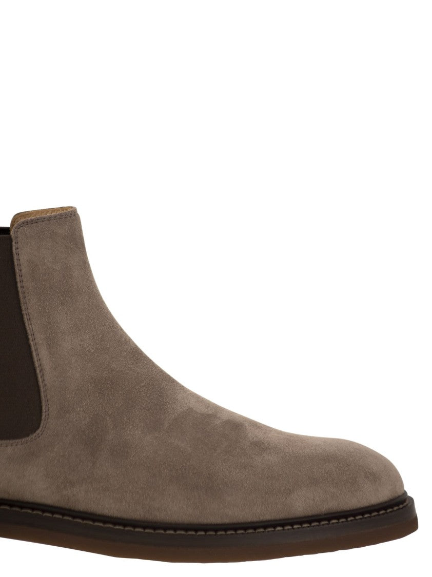 Brunello Cucinelli Chelsea Boot In Suede