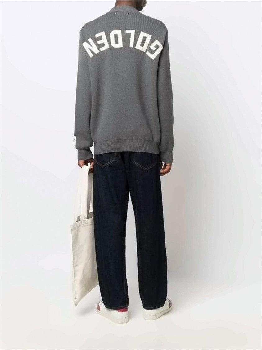 Golden Goose Relaxed Fit Grey Knit Sweater
