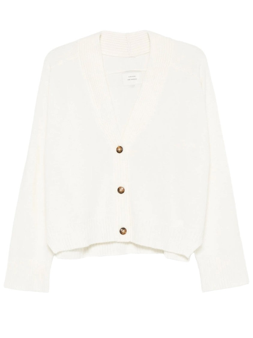 Loulou De Saison Cropped Kaia Lds Cashmere V-Neck Cardigan