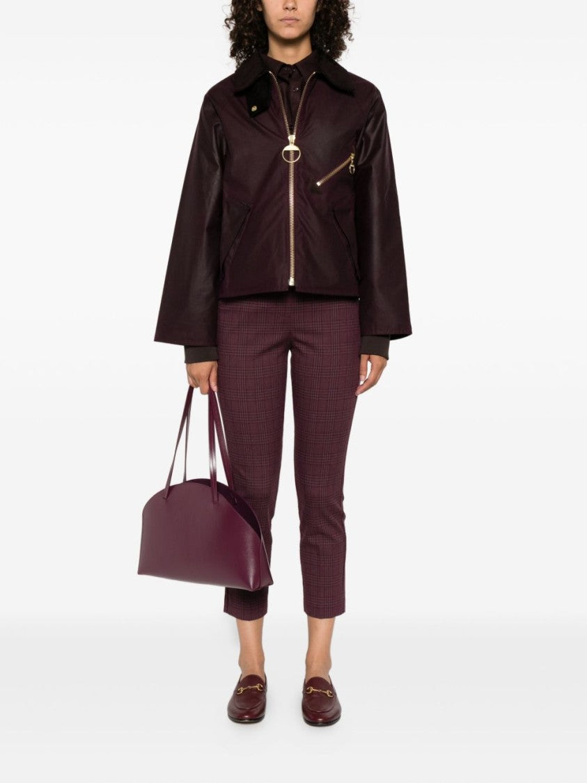 Barbour Rich Bordeaux Cropped Jacket With Corduroy Collar