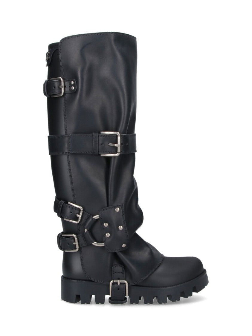 Dolce & Gabbana Tall Black Leather Boots