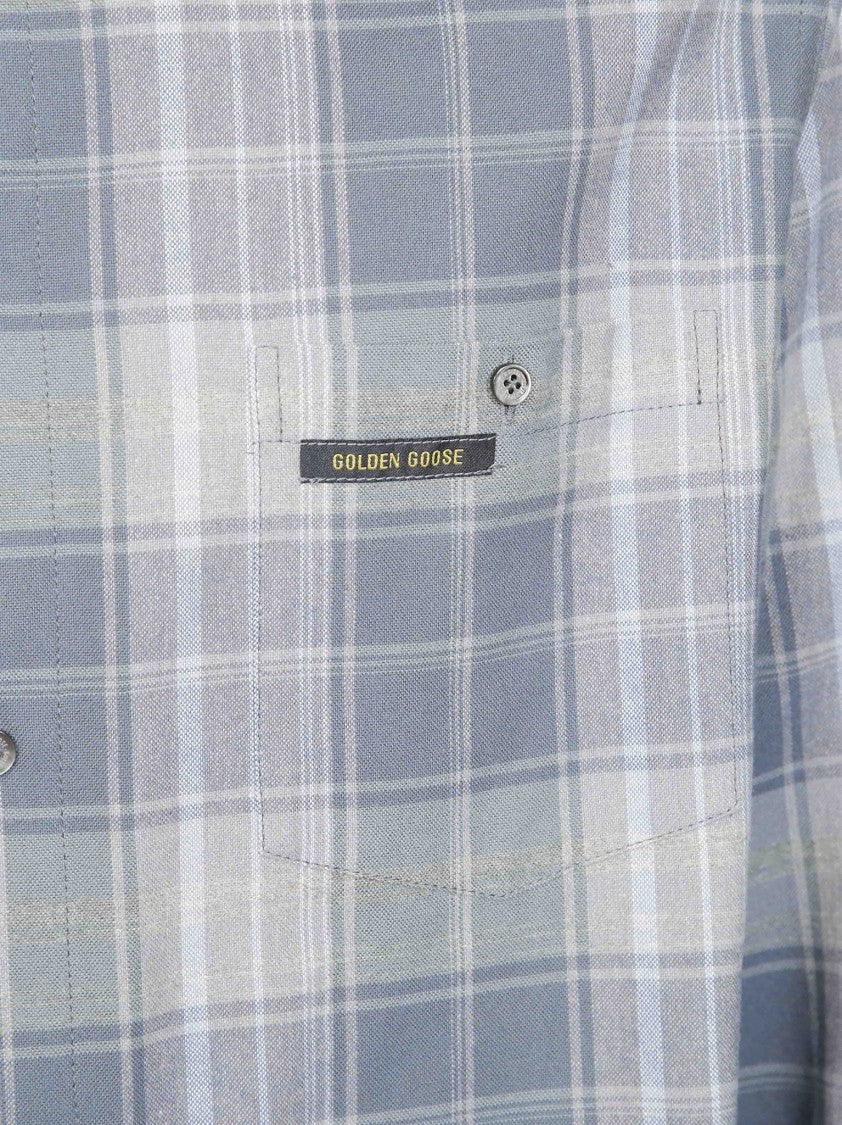Golden Goose Cotton Toile Plaid Pocket Button-Up Shirt