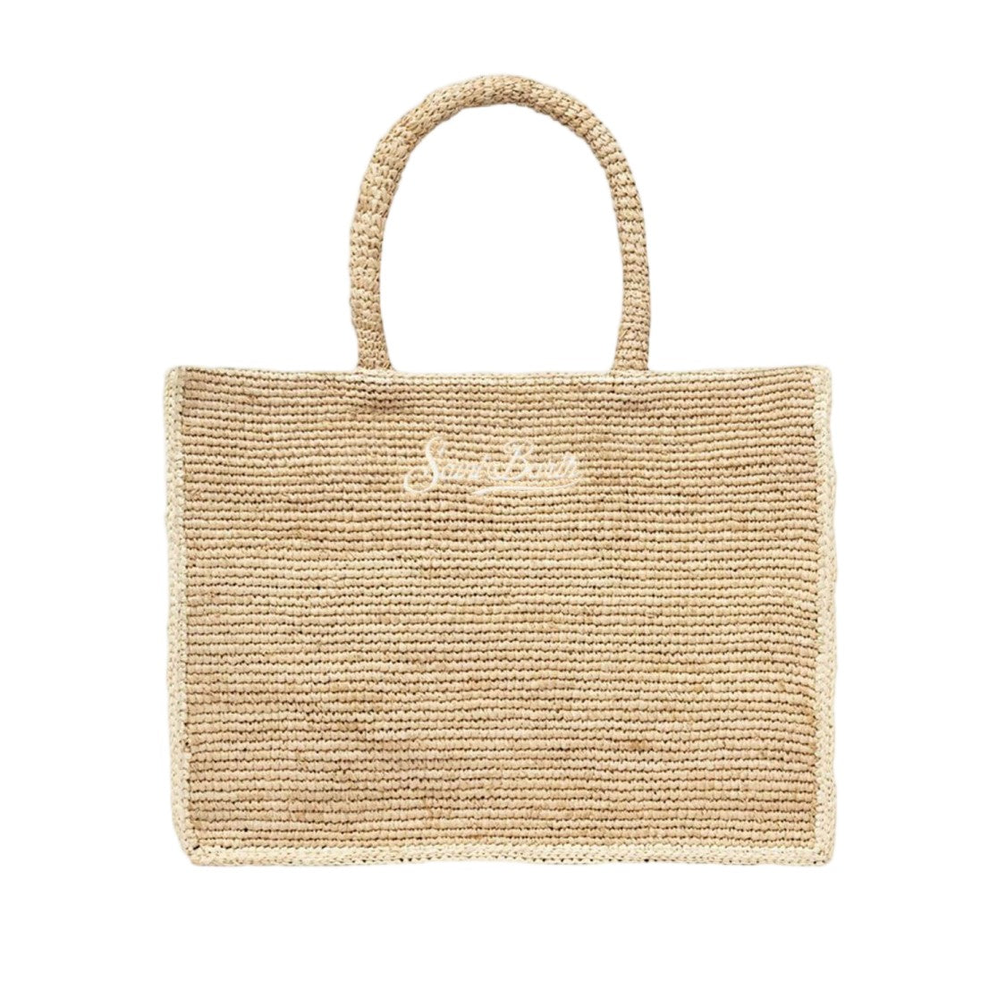 Mc2 Saint Barth Rectangular Raffia Bag With Subtle Logo Detail