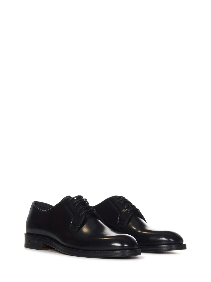 Dsquared2 Black Brushed Calf Leather 5-Hole Derby Shoes