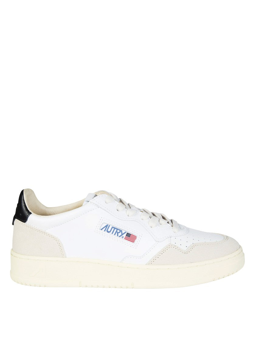 Autry White Medalist Low Leather Suede Sneakers
