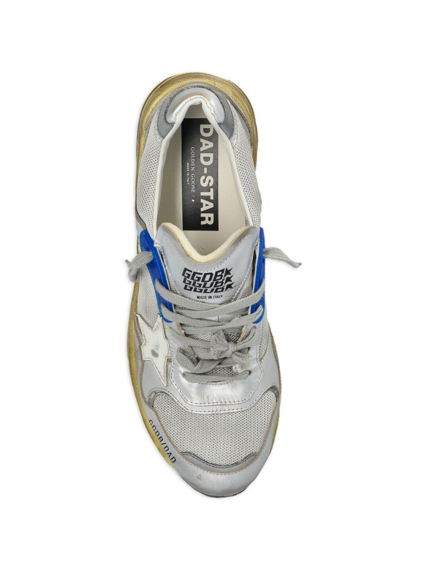 Golden Goose Distressed Metallic Silver Vintage Sneakers