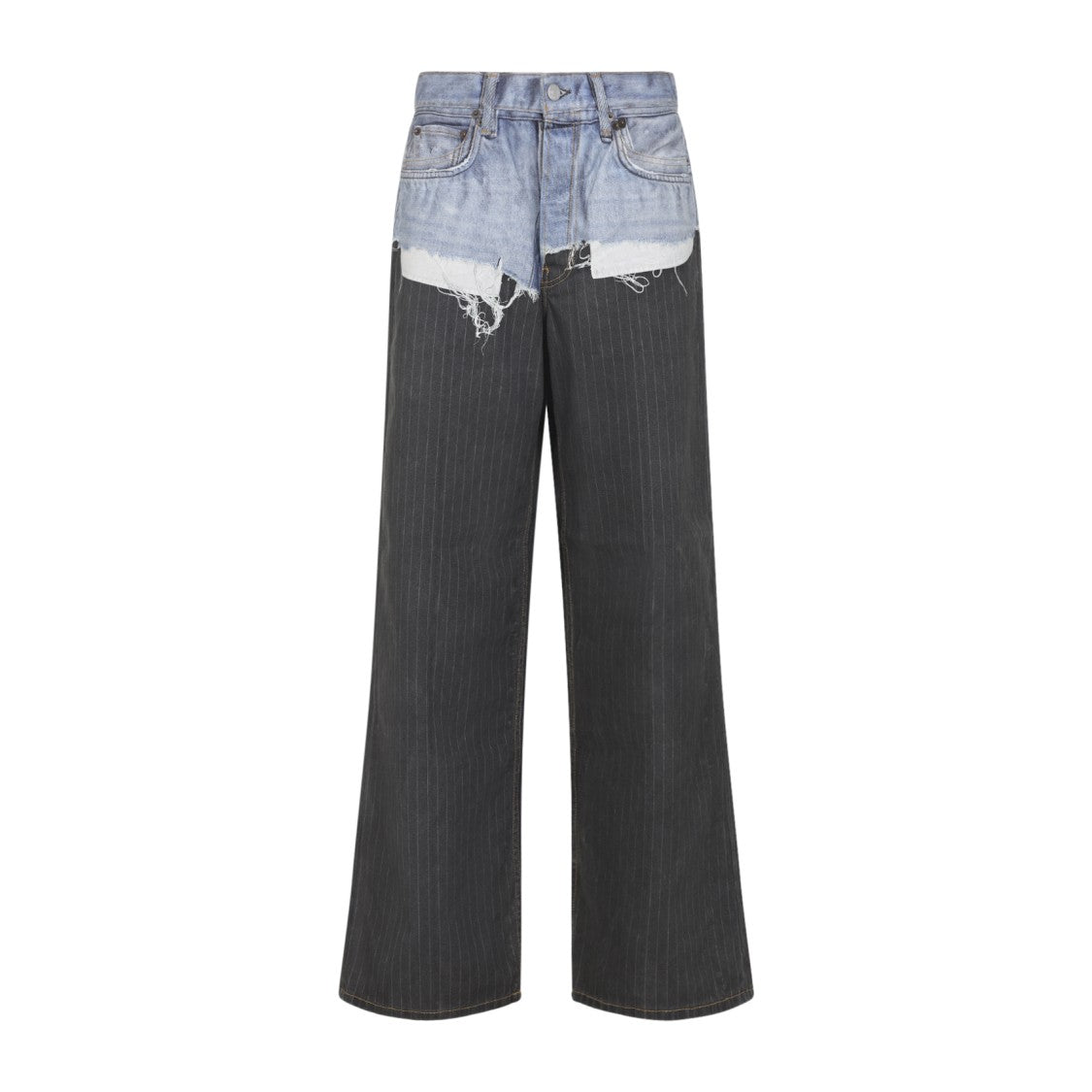 Acne Studios Two-Tone Distressed High-Waisted Jeans