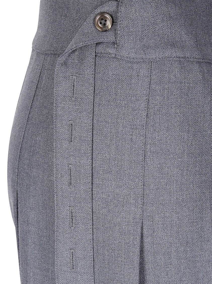 Róhe Mid-Length Pleated Wrap Skirt With Textured Finish