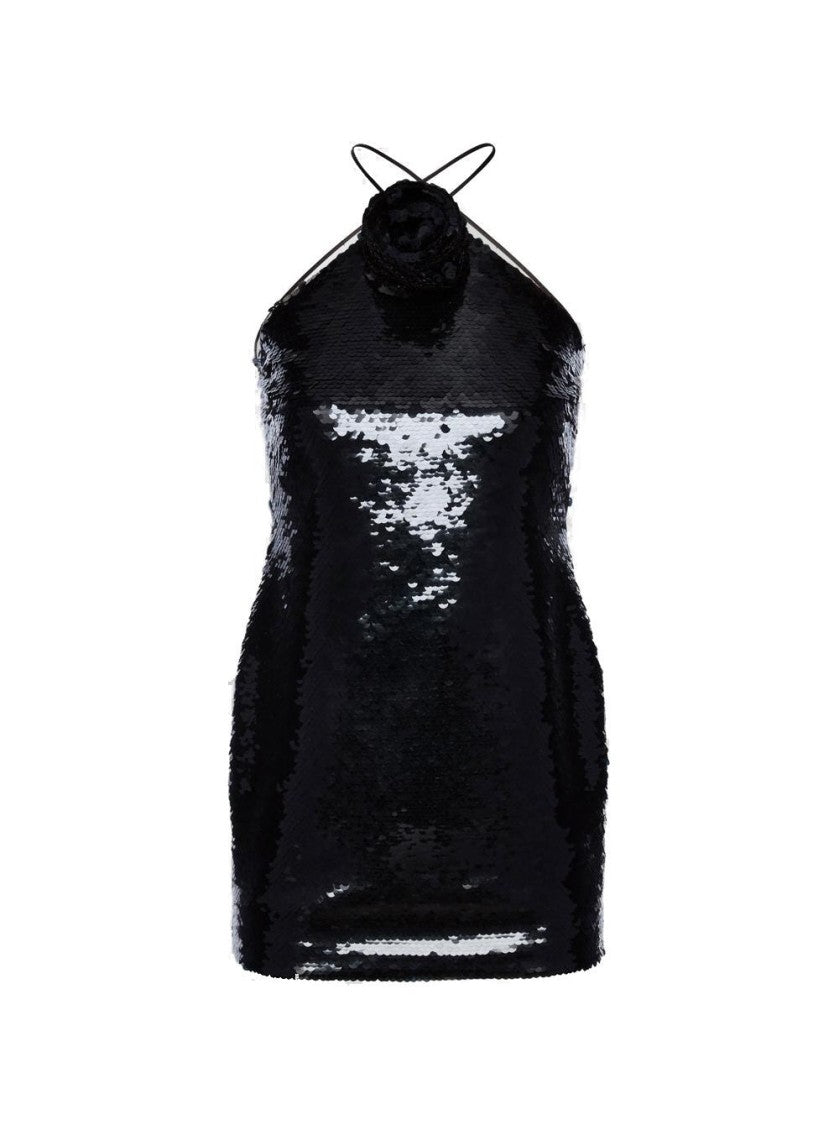 Magda Butrym Sequin Mini Dress Black