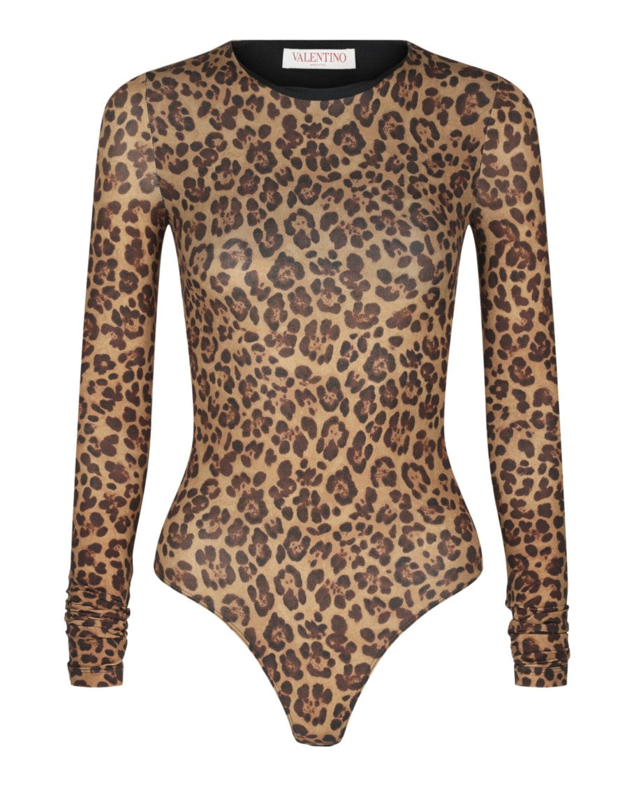 Valentino Animalier-Print Jersey Bodysuit