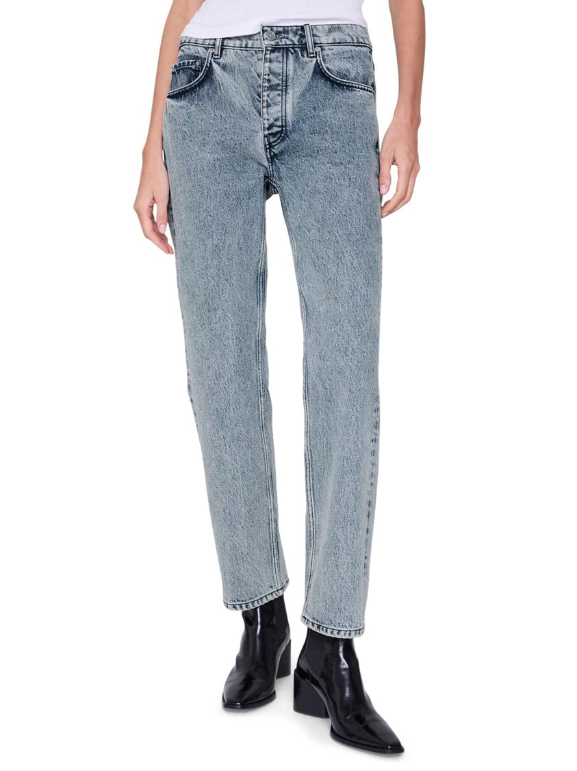 Anine Bing Straight-Leg Jeans With Vintage Wash And Five-Pocket Design
