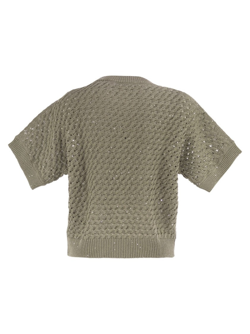 Peserico Cotton Cordonnet Jumper With Sequins
