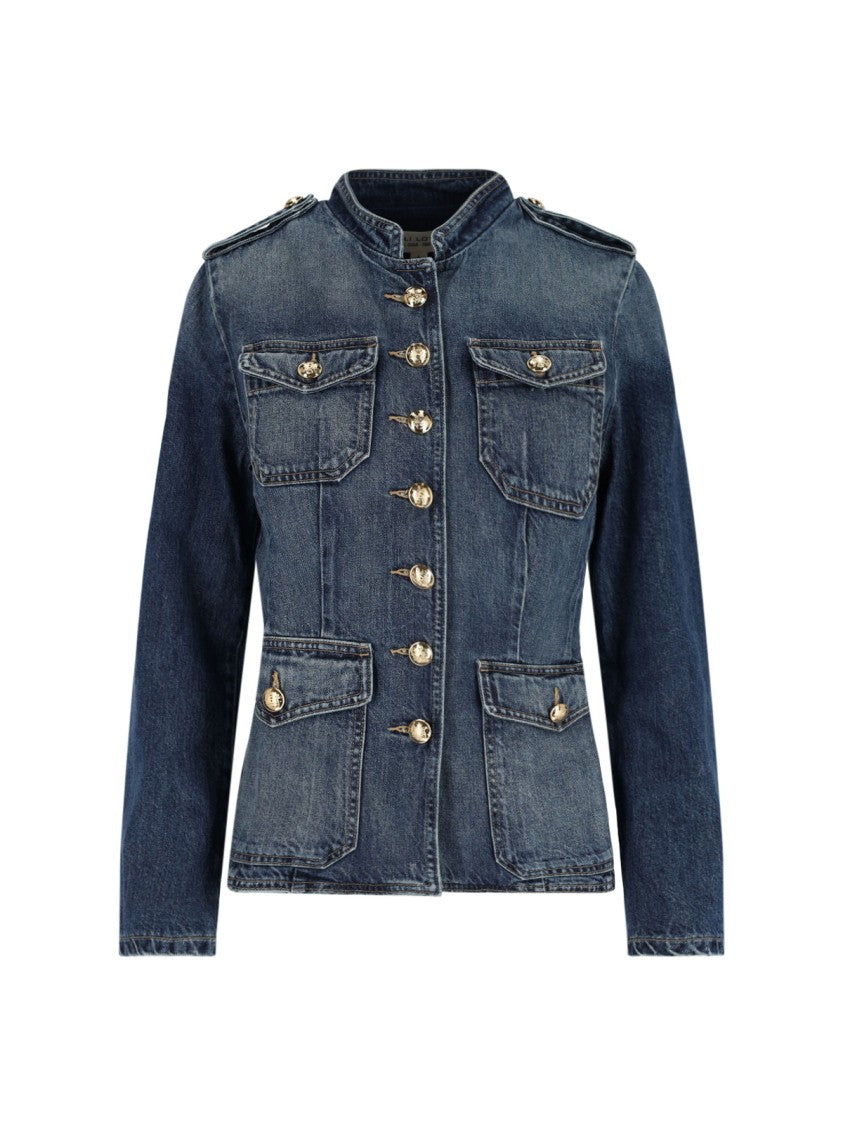 Nili Lotan "Geraldine" Denim Jacket Blue