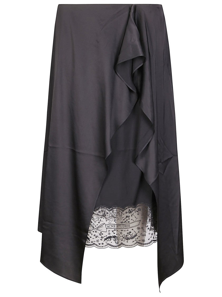 Acne Studios Satin Skirt With Ruches