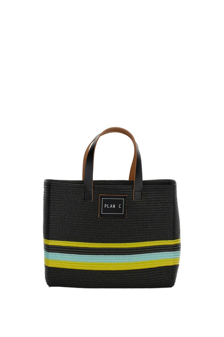 Plan C Small Straw Shopper Bag