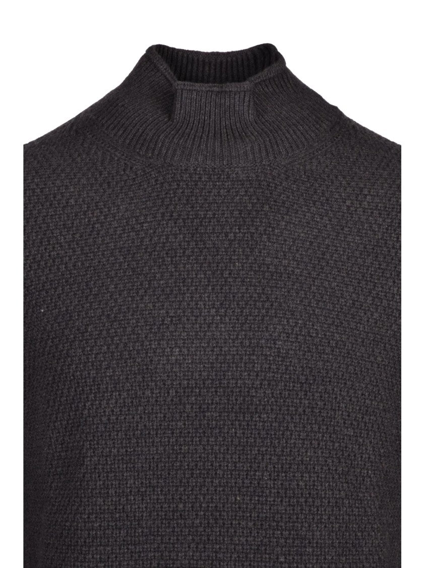 Kangra Mock Neck Knit Sweater With Textured Pattern
