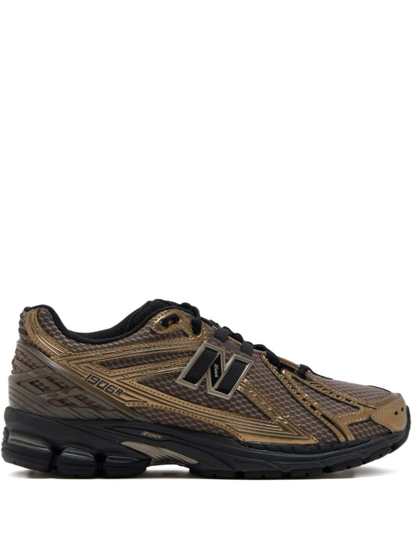 New Balance Metallic Gold Sneakers With Textured Mesh Base