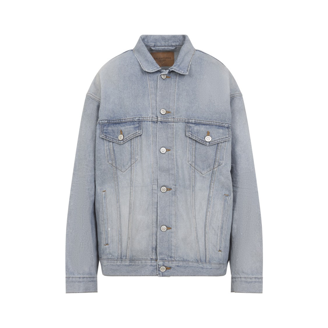 Balenciaga Dirty Light Blue Cotton Regular Jacket