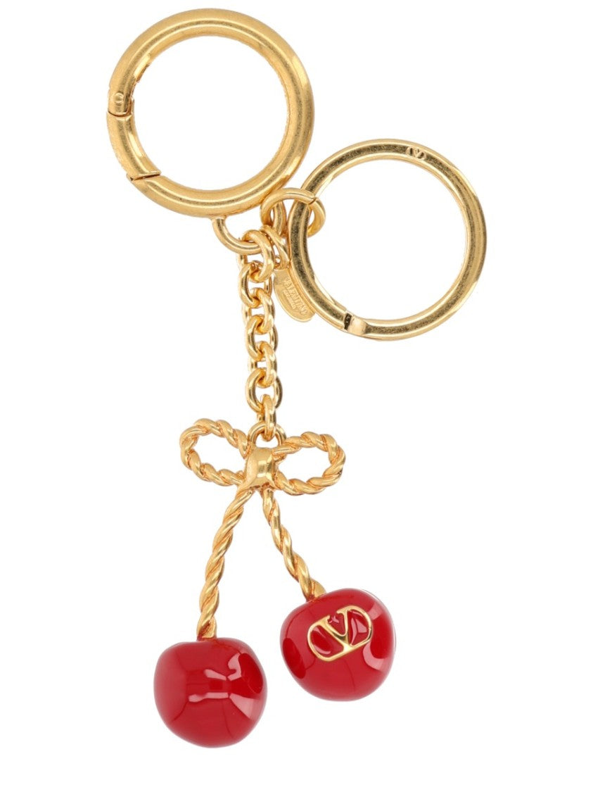Valentino Garavani Cherryfic Cherry Charm Brass Keychain