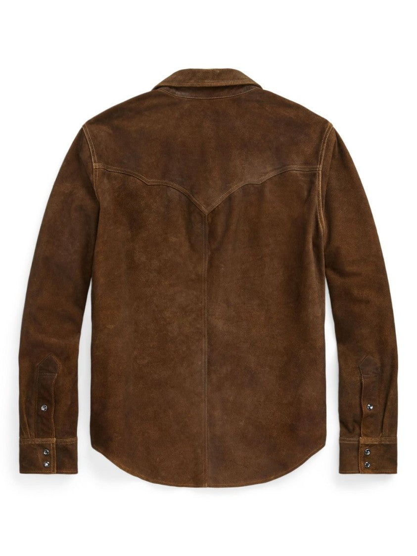 Polo Ralph Lauren Brown Suede Jacket With Western-Style Yoke